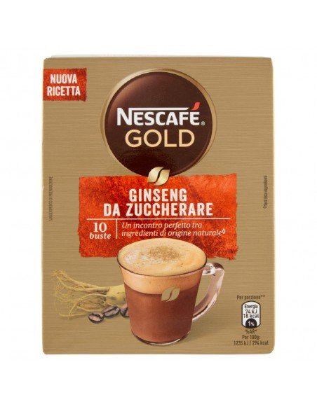 Compatibili 10 bustine Ginseng da zuccherare Nescafè Gold