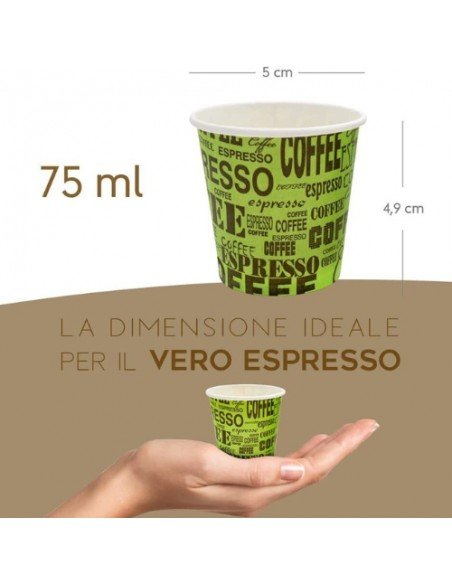 50 Bicchierini BIO per CAFFE' Monouso 80CC