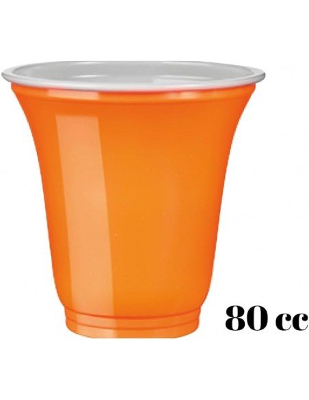 copy of 50 ORANGE PLASTIC CUPS FOR DISPOSABLE COFFEE 70CC