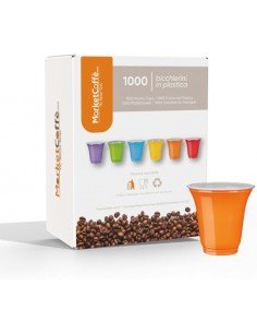 1000 ORANGE PLASTIC CUPS FOR DISPOSABLE COFFEE 70CC