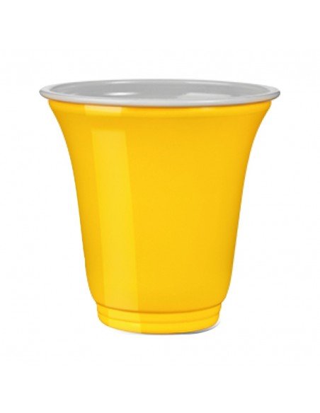 50 YELLOW PLASTIC CUPS FOR DISPOSABLE COFFEE 70CC