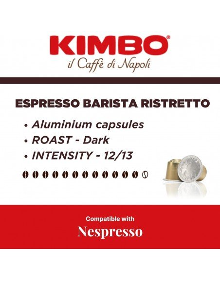 30 Capsule Nespresso Allu minio Kimbo Miscela Barista Ristretto