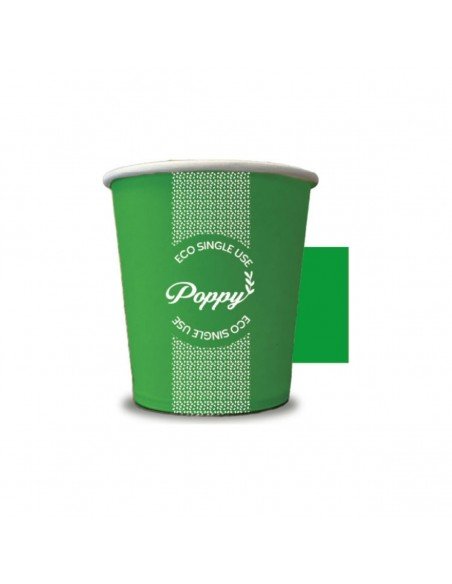 50 Bicchieri monouso Poppy 180ml in carta Verde