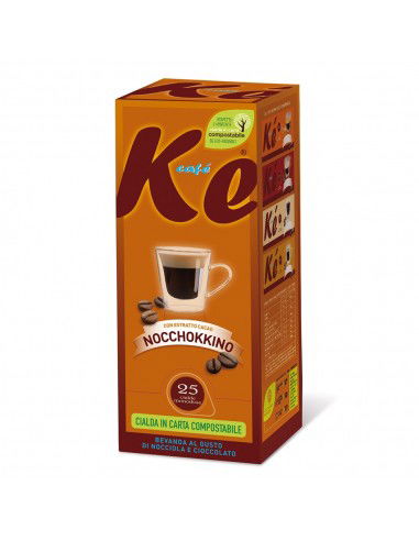 25 Cialde Molinari Aromatizzato Caffè Nocchokkino con Estratto Naturale Cacao