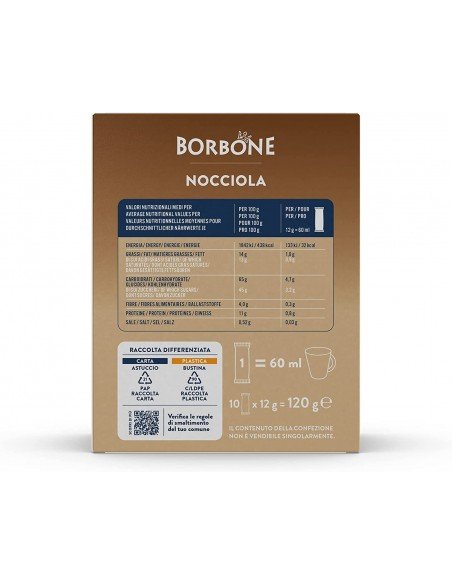 Kompatible Caffè Borbone Haselnuss Sticks – 10 Sticks – Ideal für