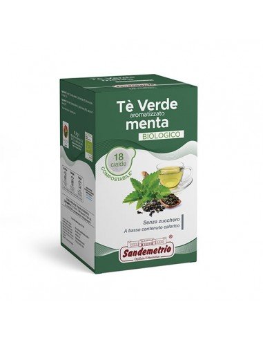 18 ese Pods 44 Sandemetrio Green Tea Flavored with Organic Mint