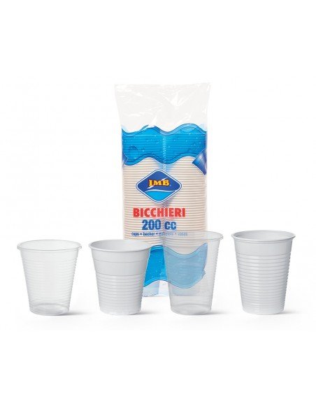 3000 Bicchieri in plastica da 200 ml di colore bianco