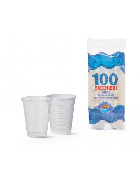 3000 Bicchieri in plastica da 200 ml di colore bianco