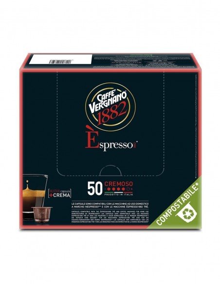 50 Capsule Nespresso Vergnano Miscela Cremoso compostabili