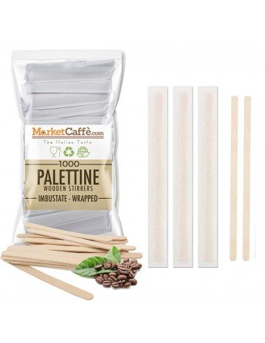 1000 INDIVIDUALLY WRAPPED WOODEN STAKES FOR COFFEE