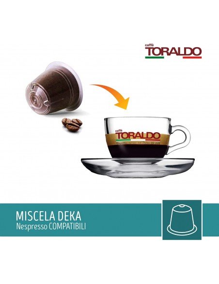 100 Capsules Nespresso Toraldo Decaffeinated Blend