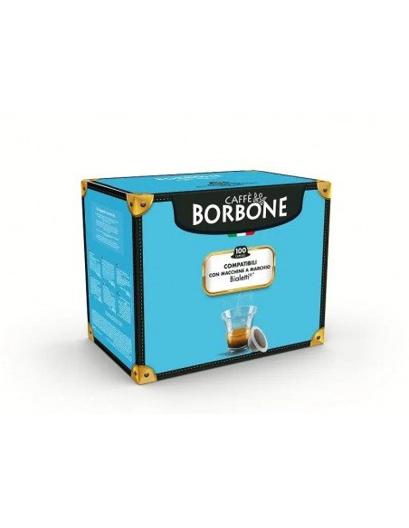 Compatible 100 Capsules Bialetti Caffè Borbone Blue Blend