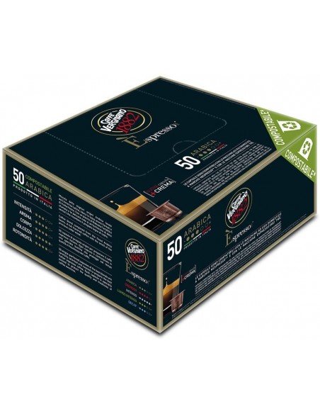50 Capsule Nespresso Vergnano Compostabili Miscela Arabica