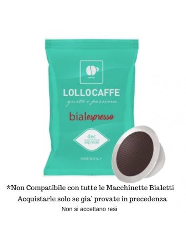 10 kompatible Kapseln Bialetti Coffee LOLLO Decaffeinato Dek